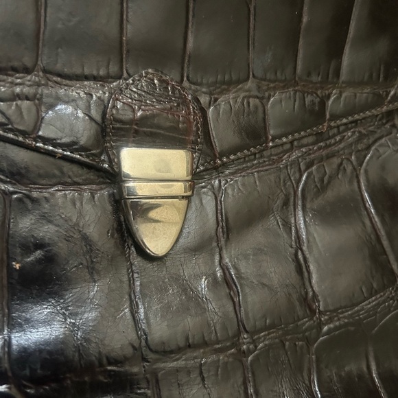 Nordstrom large vintage “crocodile leather”attaché case/briefcase large bag - Picture 10 of 12